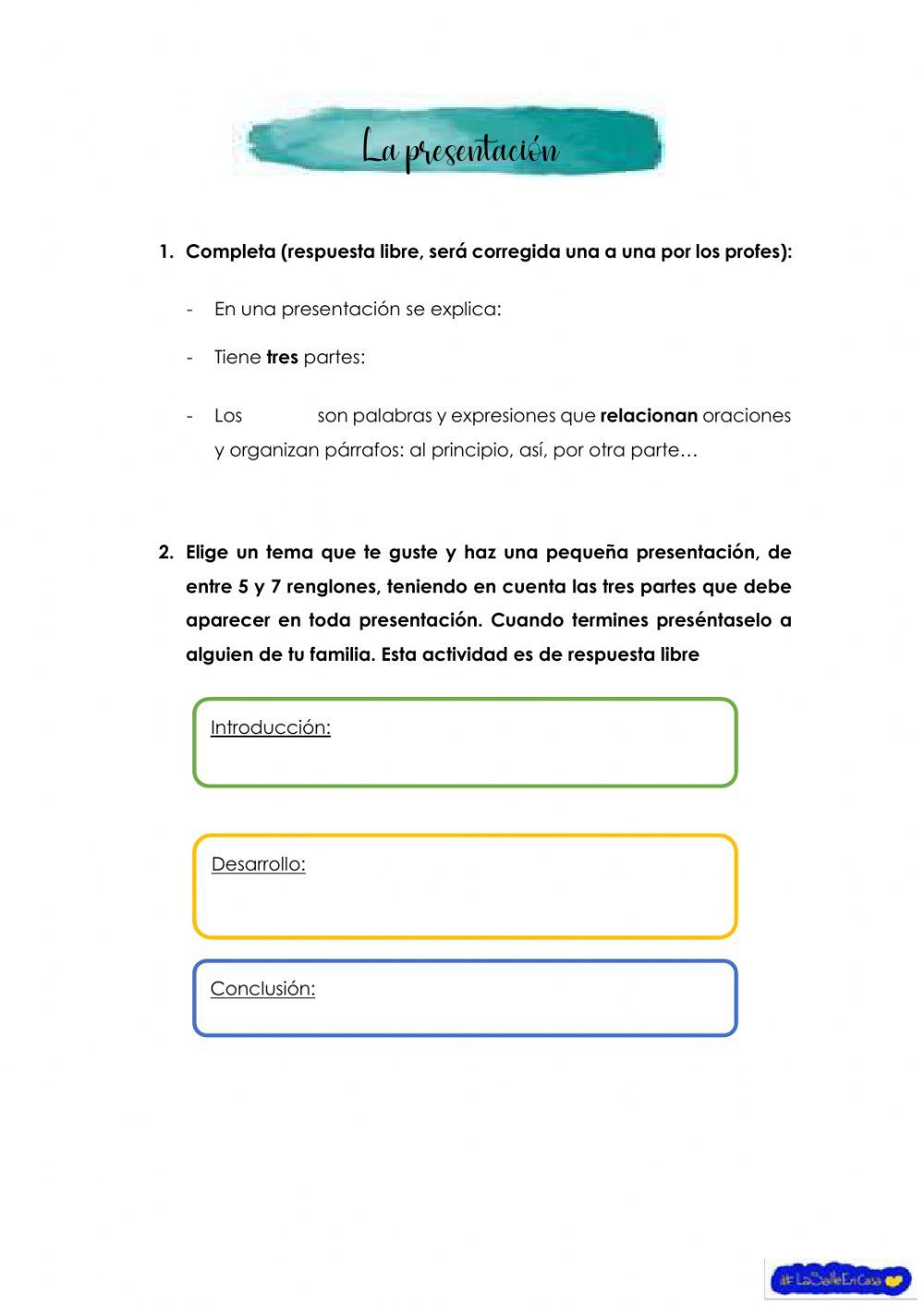 La presentación