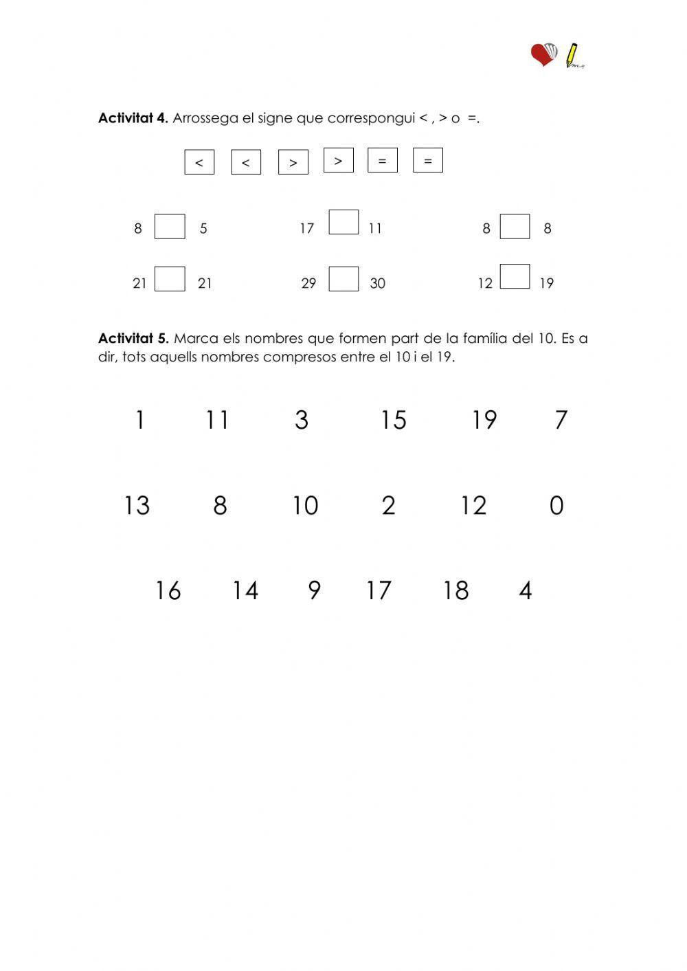 Fitxa repàs matemàtiques