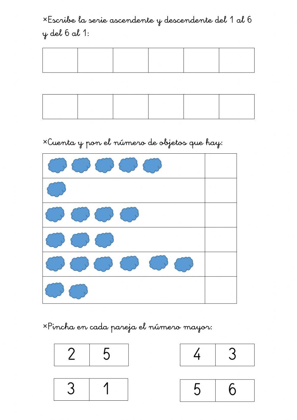 Repaso números 1 al 6