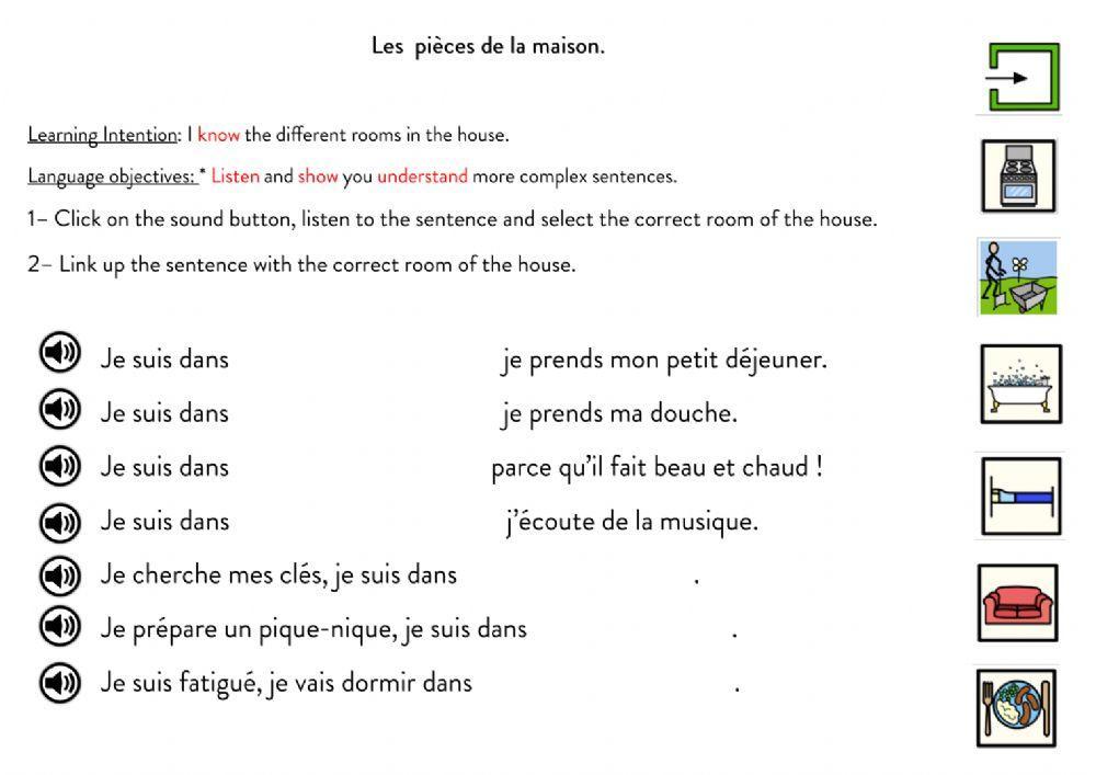 Les pièces de la maison