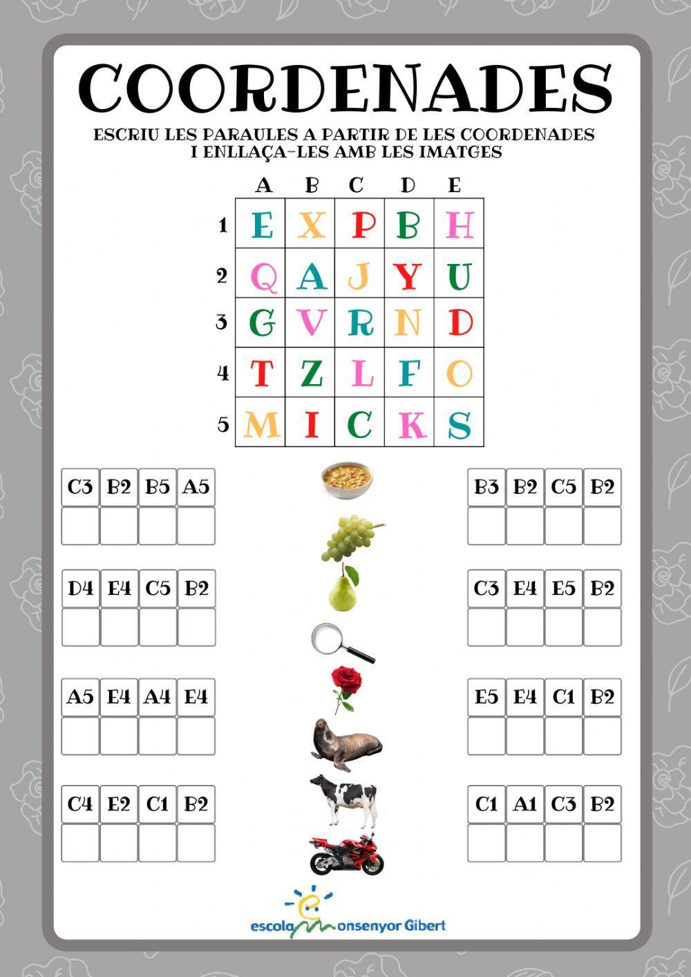 Coordenades ALFABÈTIQUES