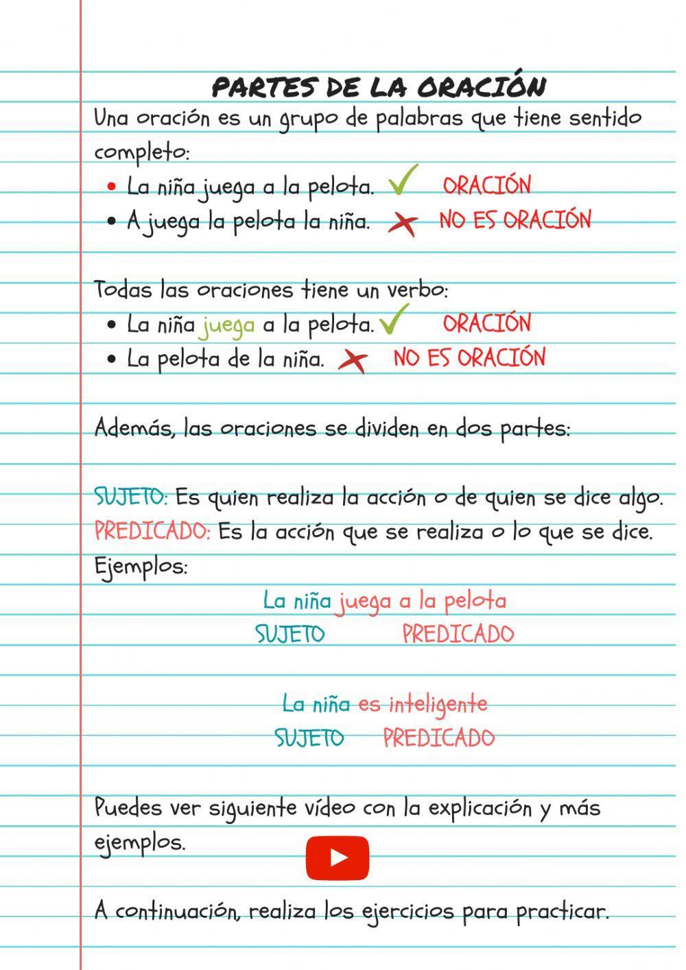 Sujeto y predicado Sujeto y predicado