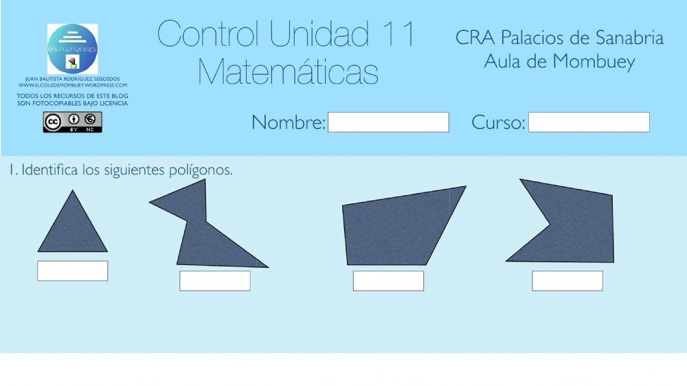 Control de Matemáticas U. 11 3º
