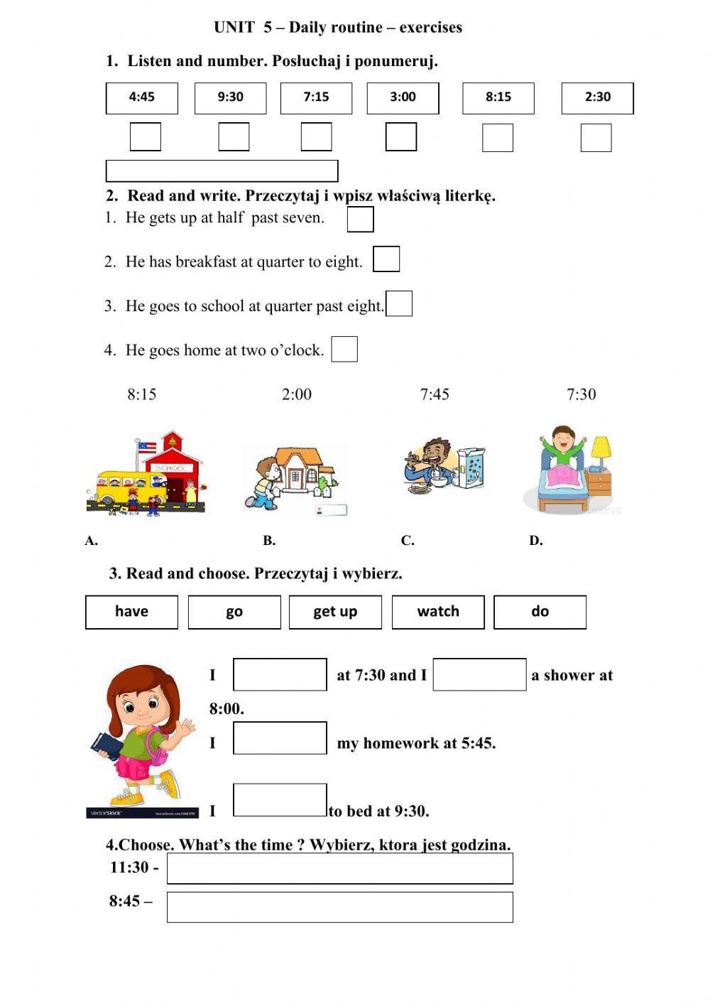Daily routine - exercises