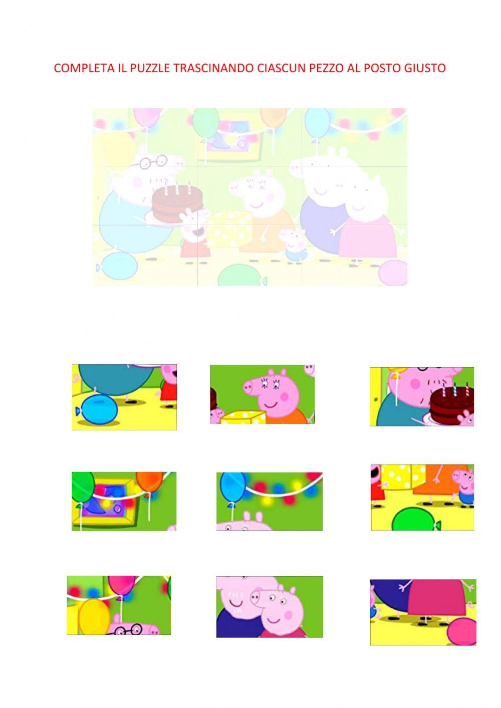 Puzzle 9 pezzi PEPPA PIG- COMPLEANNO worksheet