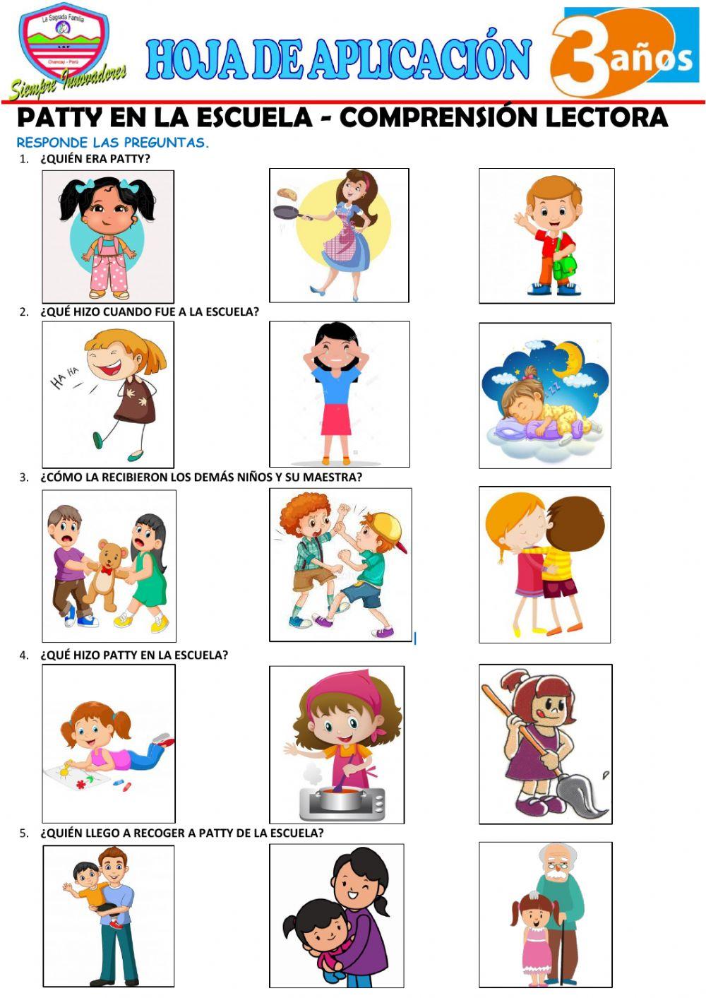 Comprensión lectora - Patty va a la escuela