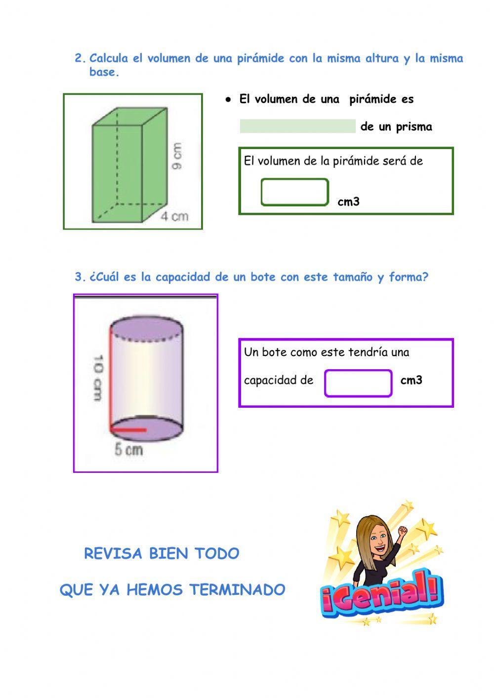 Superficie y volumen de prismas y pirámides