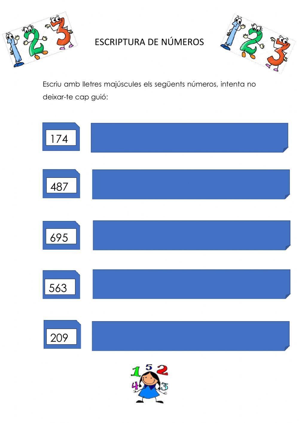 Dictat i escriptura de números
