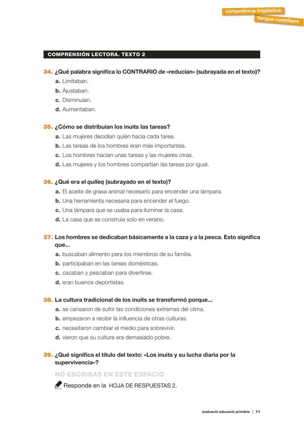 Competència lingüística en llengua castellana part 2