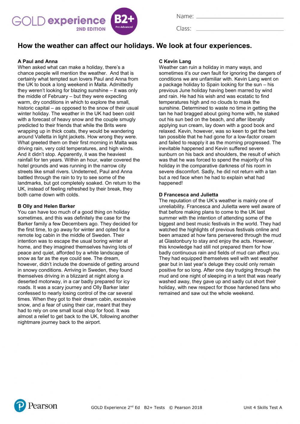 GE B2+ (2nd edition) - test unit 4