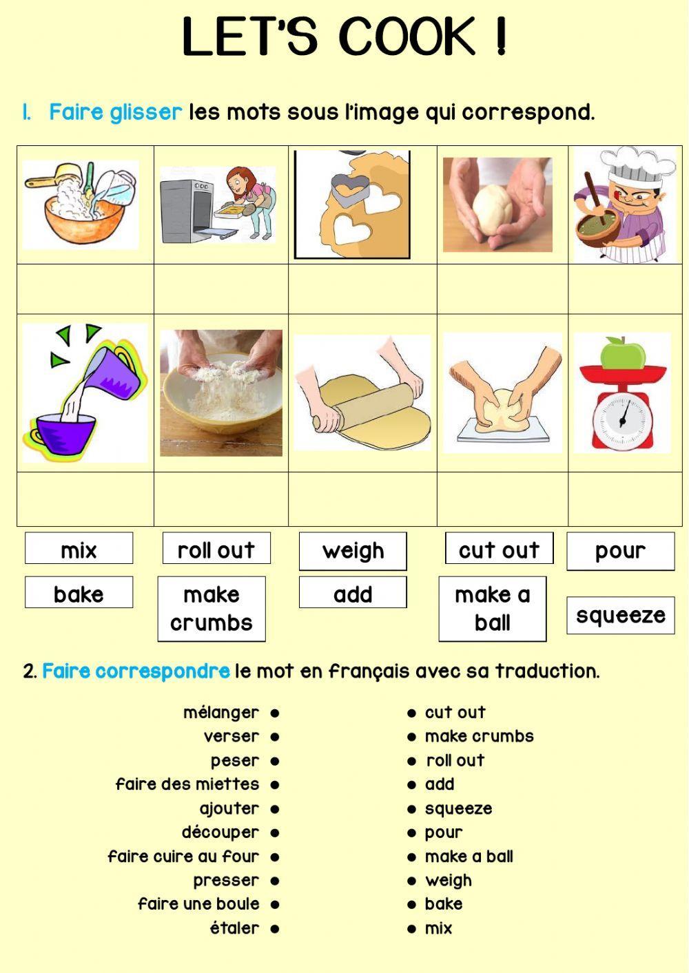 Cooking verbs