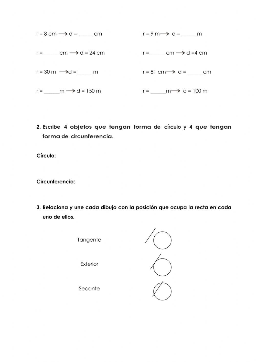 Círculo y circunferencia