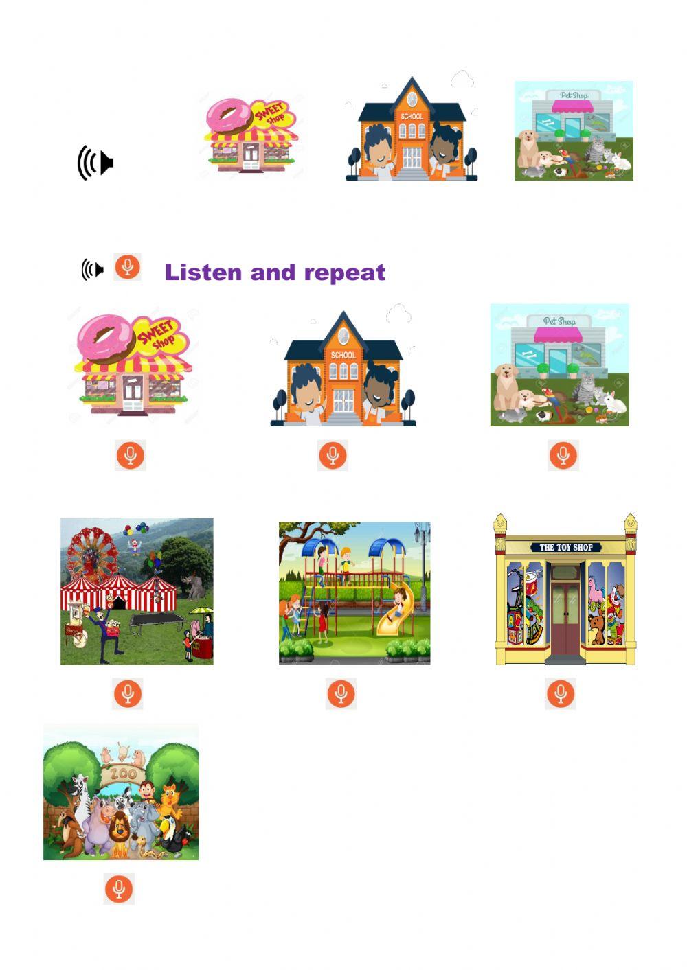 Places around-listening and speaking