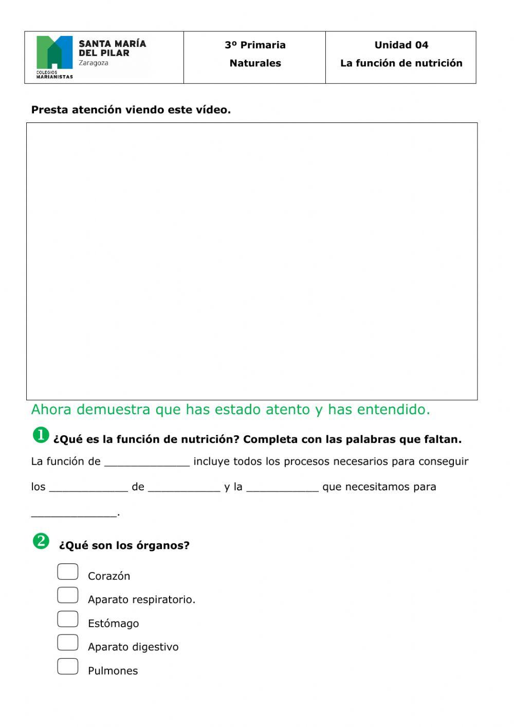 La función de nutrición