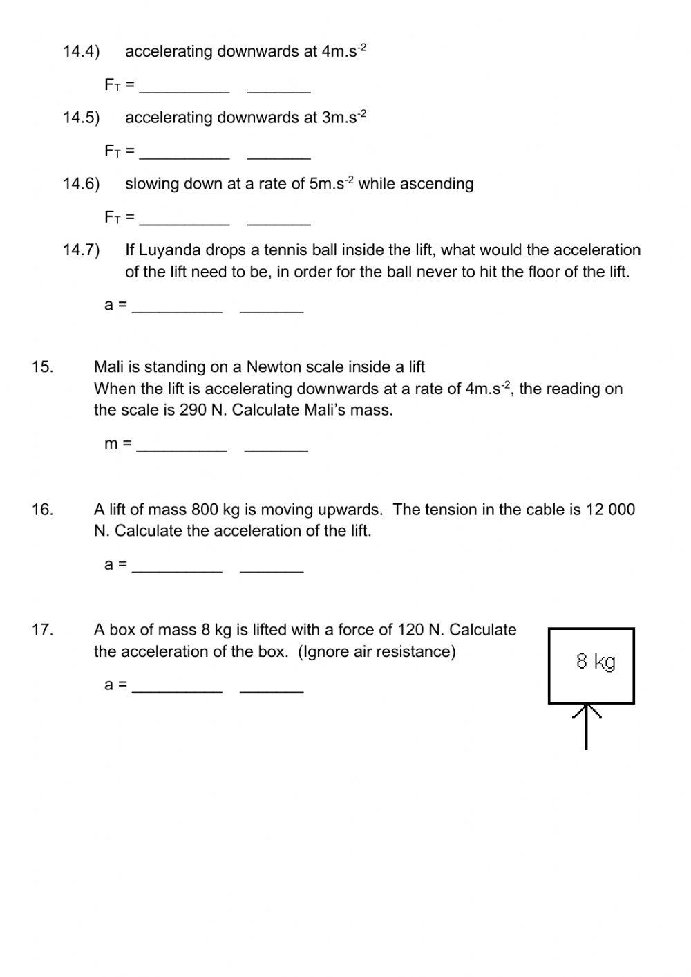 Newton worksheet 9
