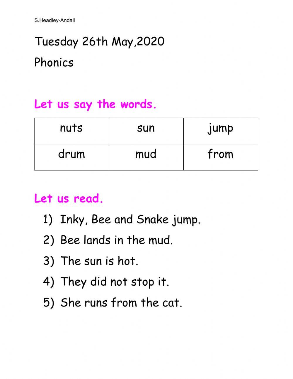 jolly phonics at family - reading