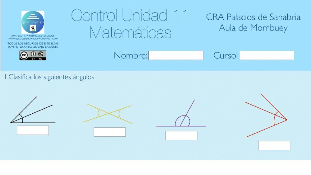 Control de Matemáticas U.11 6º