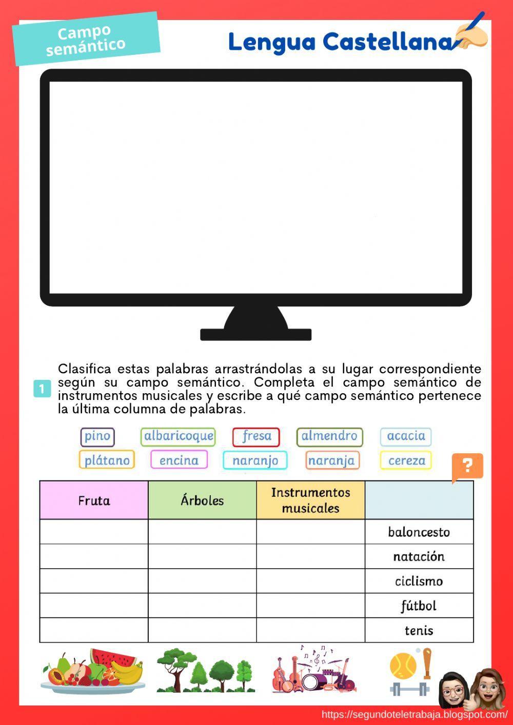 Campo semántico, palabras homófonas, polisémicas y compuestas.