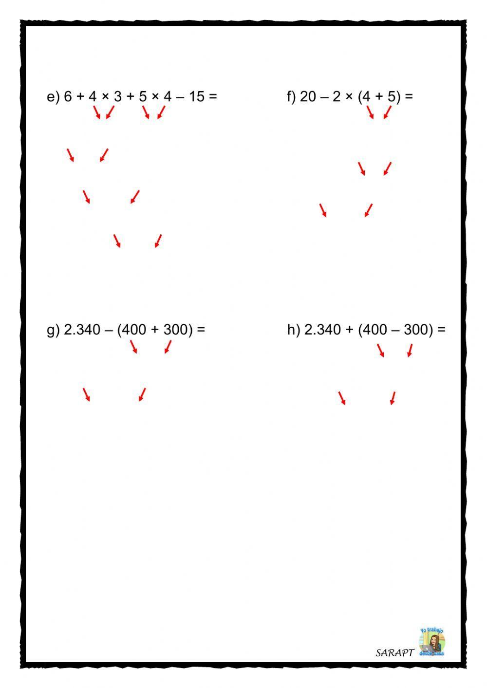 Operaciones combinadas
