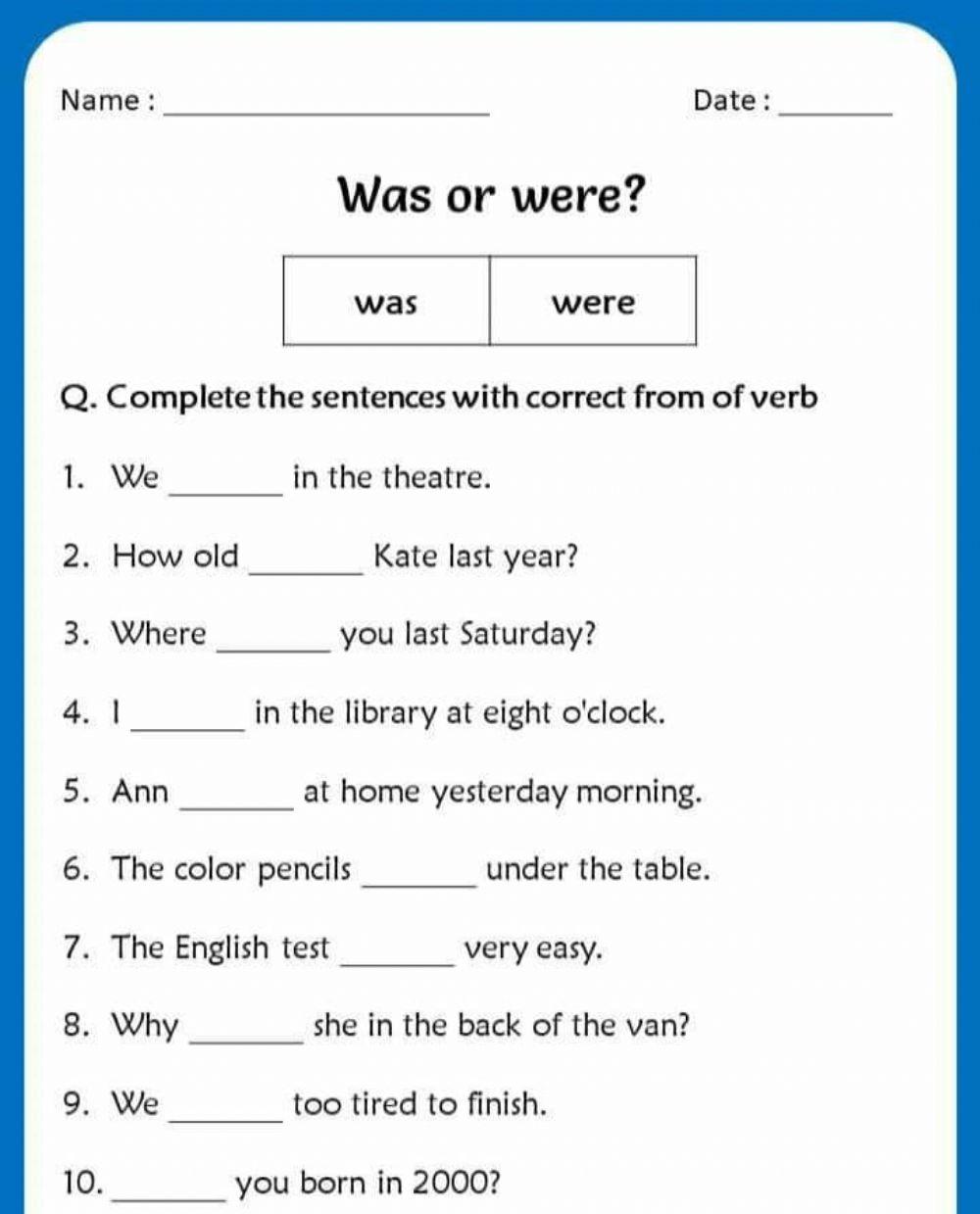6464384 Was Or Were Avgreenidge LiveWorksheets 6464384-was-or-were-avgreenidge-liveworksheets