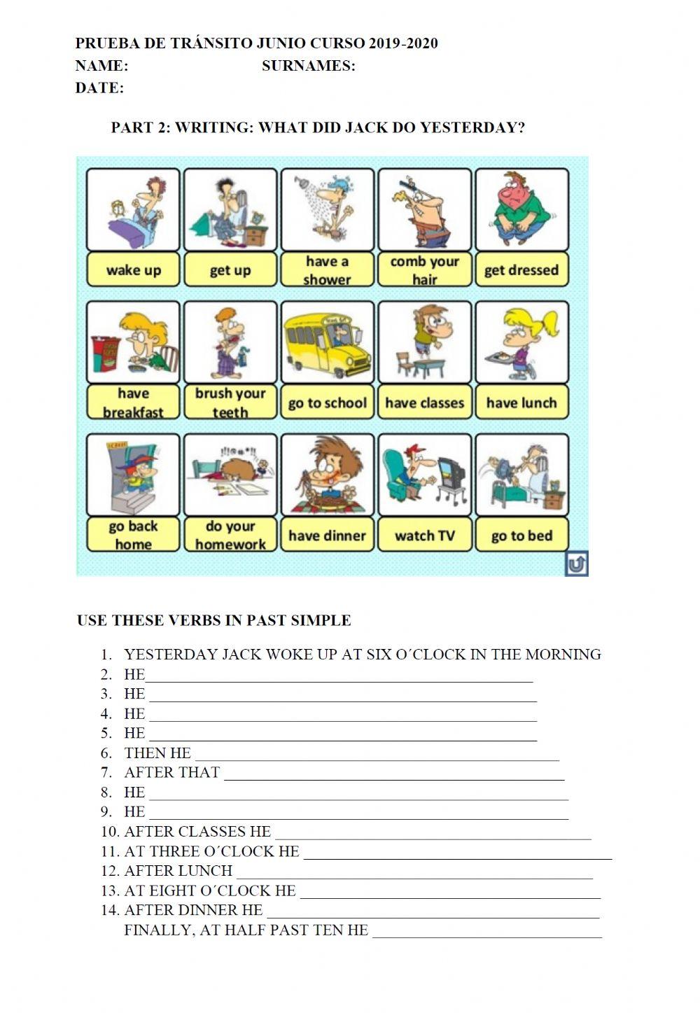 Prueba final 6º - WRITING