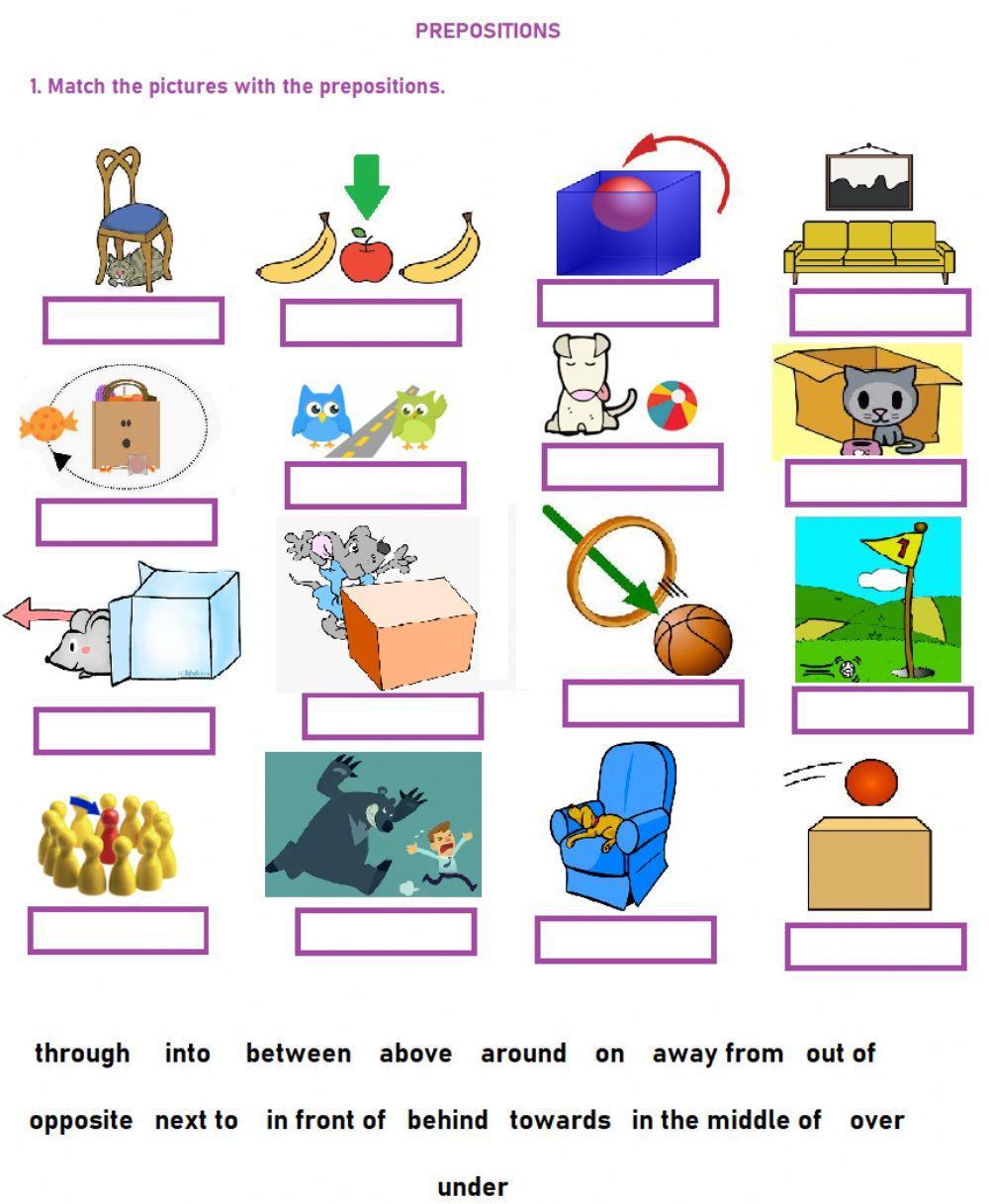 Prepositions of place and movement LiveWorksheets