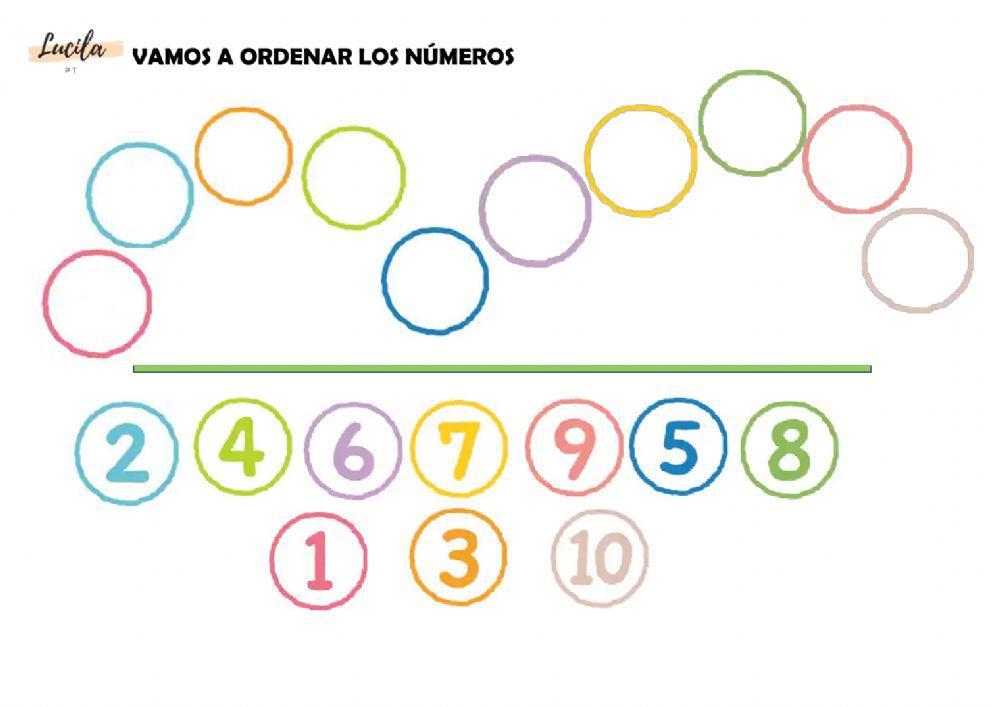 Ordena los números del 1 al 10