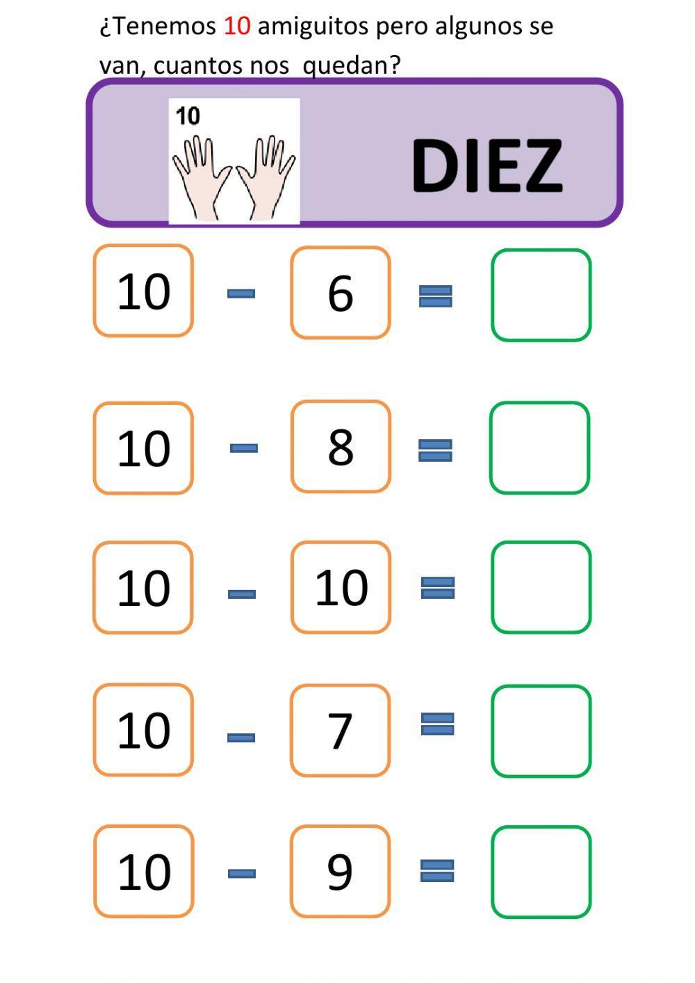 Restas amigos del 10