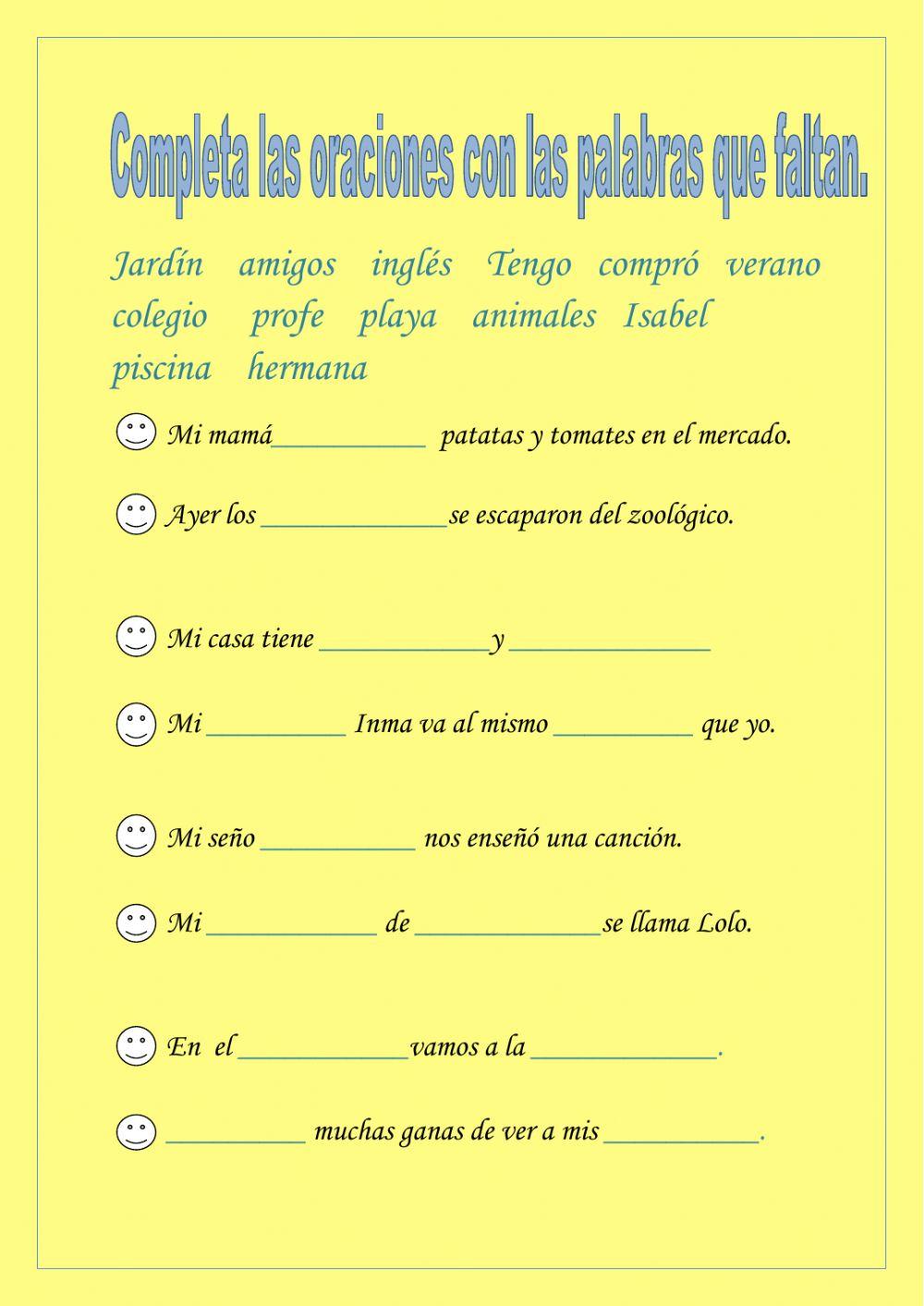 Completar con palabras