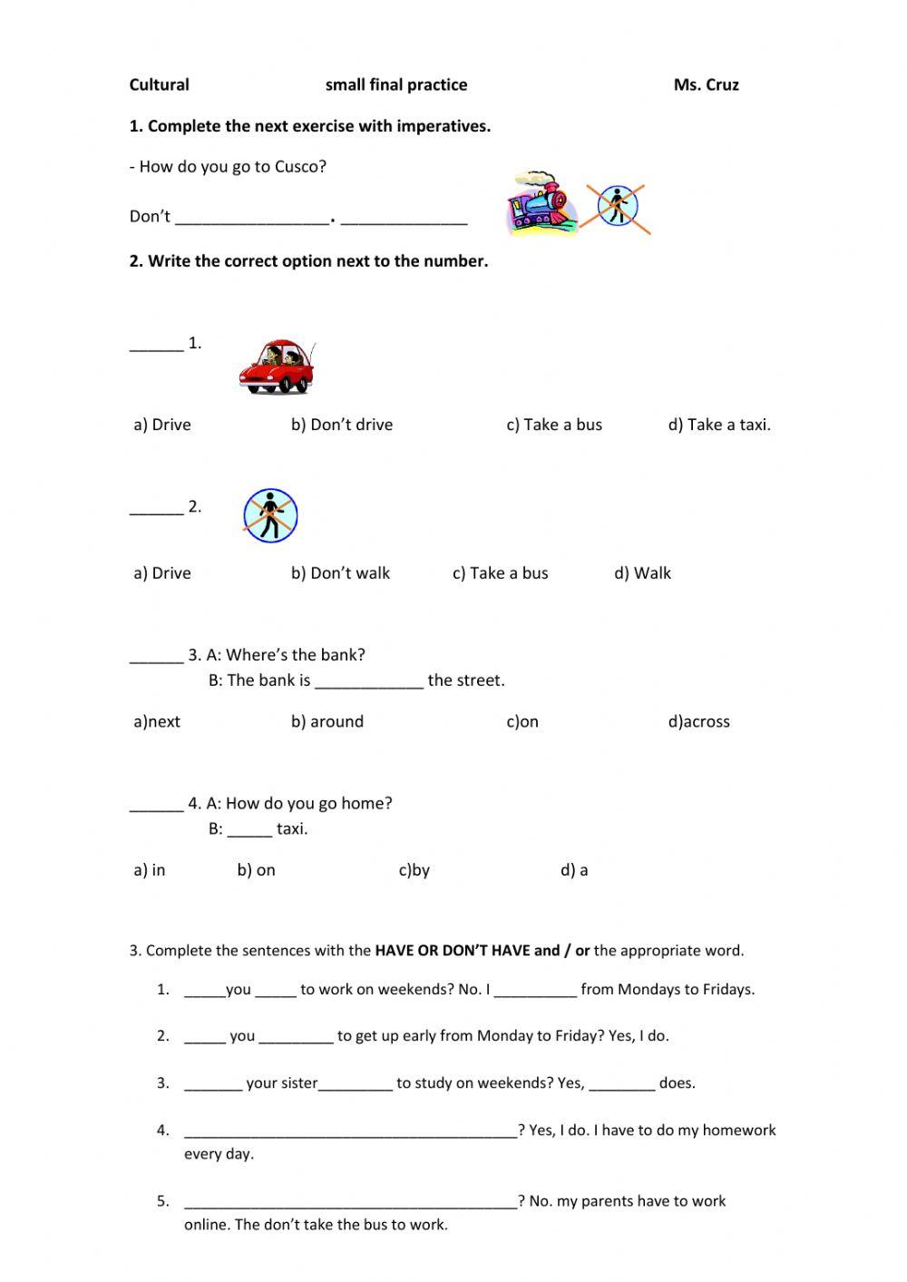 HAVE TO and VOCABULARY REVIEW