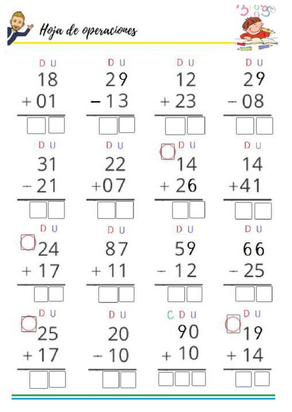 Sumas y restas 1º ep