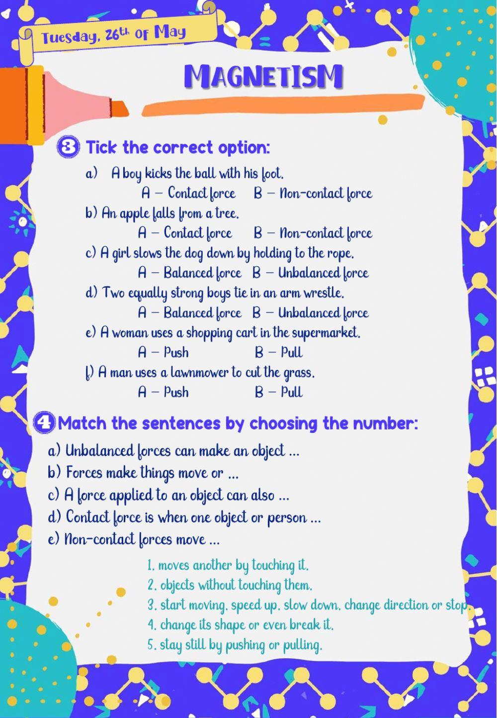 Forces and magnetism