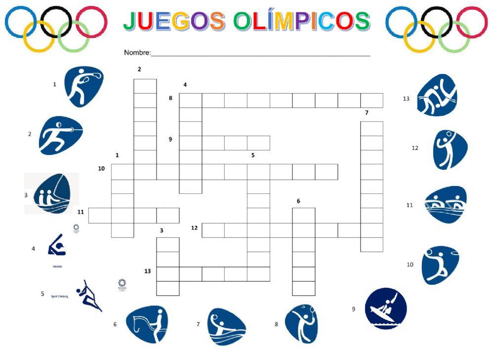 Crucigrama deportes olímpicos