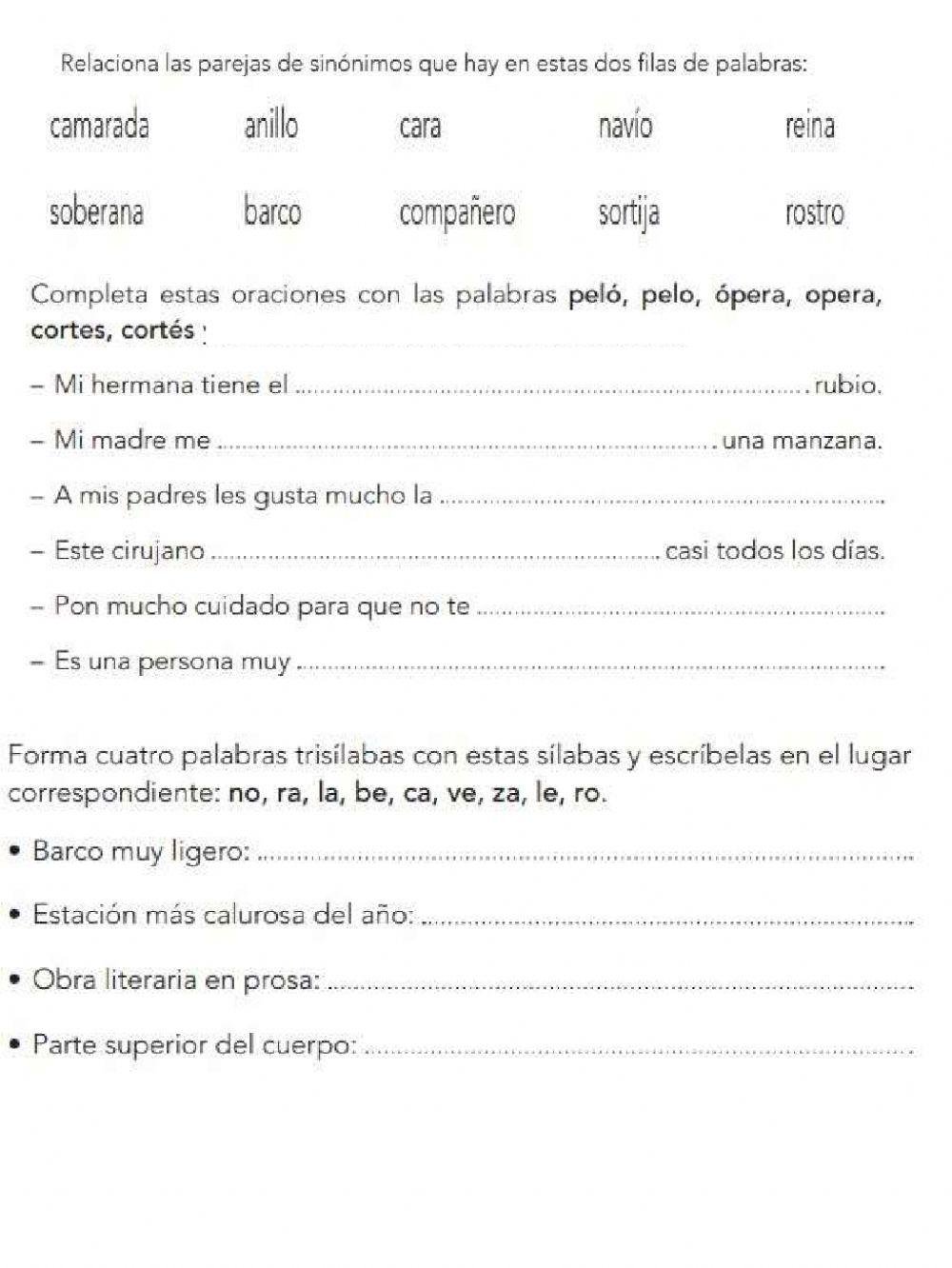 Lengua - repaso - tema 2