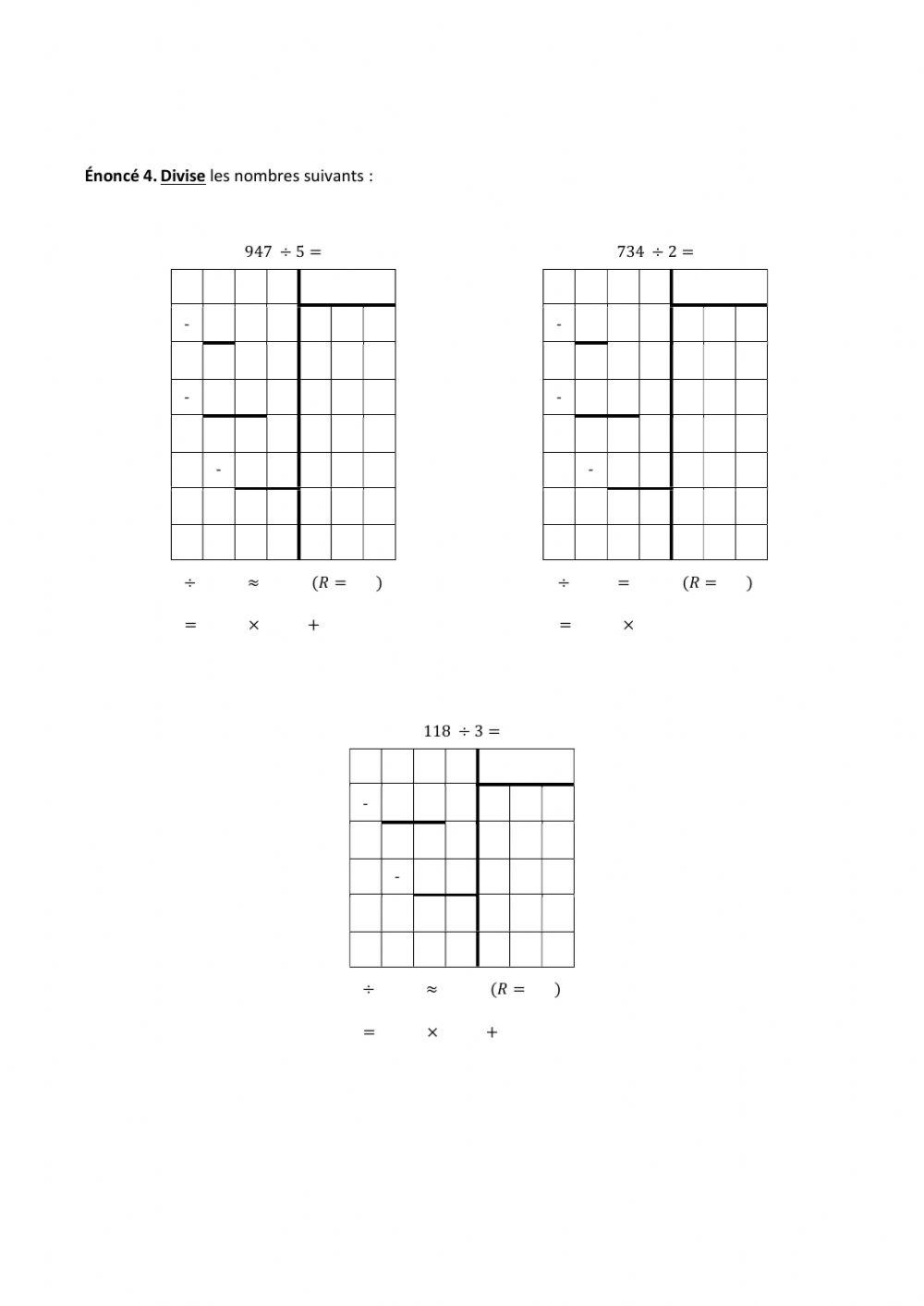 Révisions - 3 - Calculs écrits