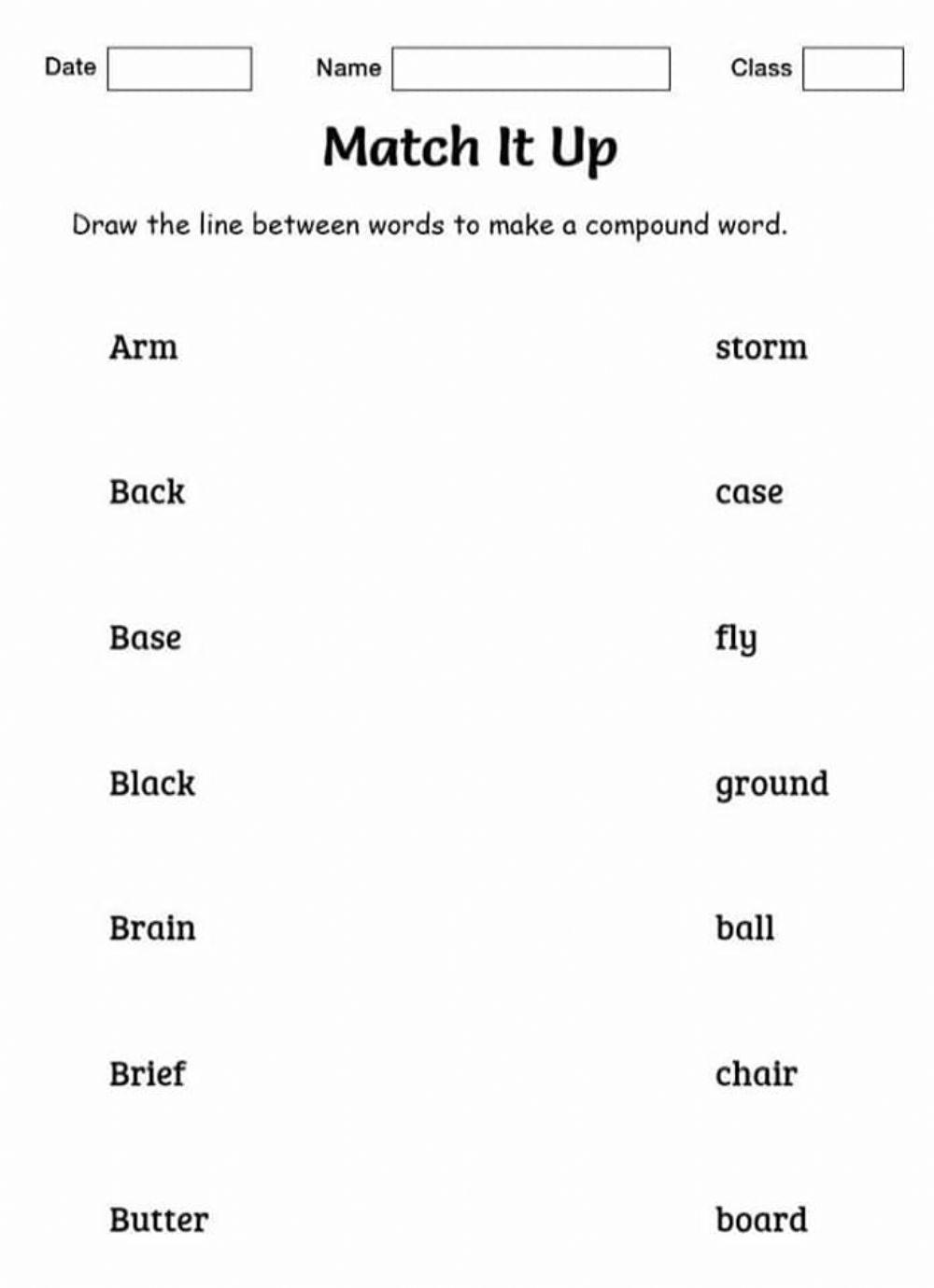 Compound Words online exercise for Grade 2 | Live Worksheets compound-words-online-exercise-for-grade-2-live-worksheets