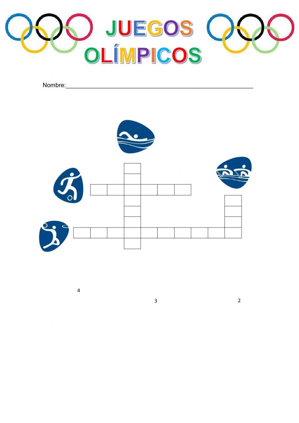 Crucigrama deportes olímpicos