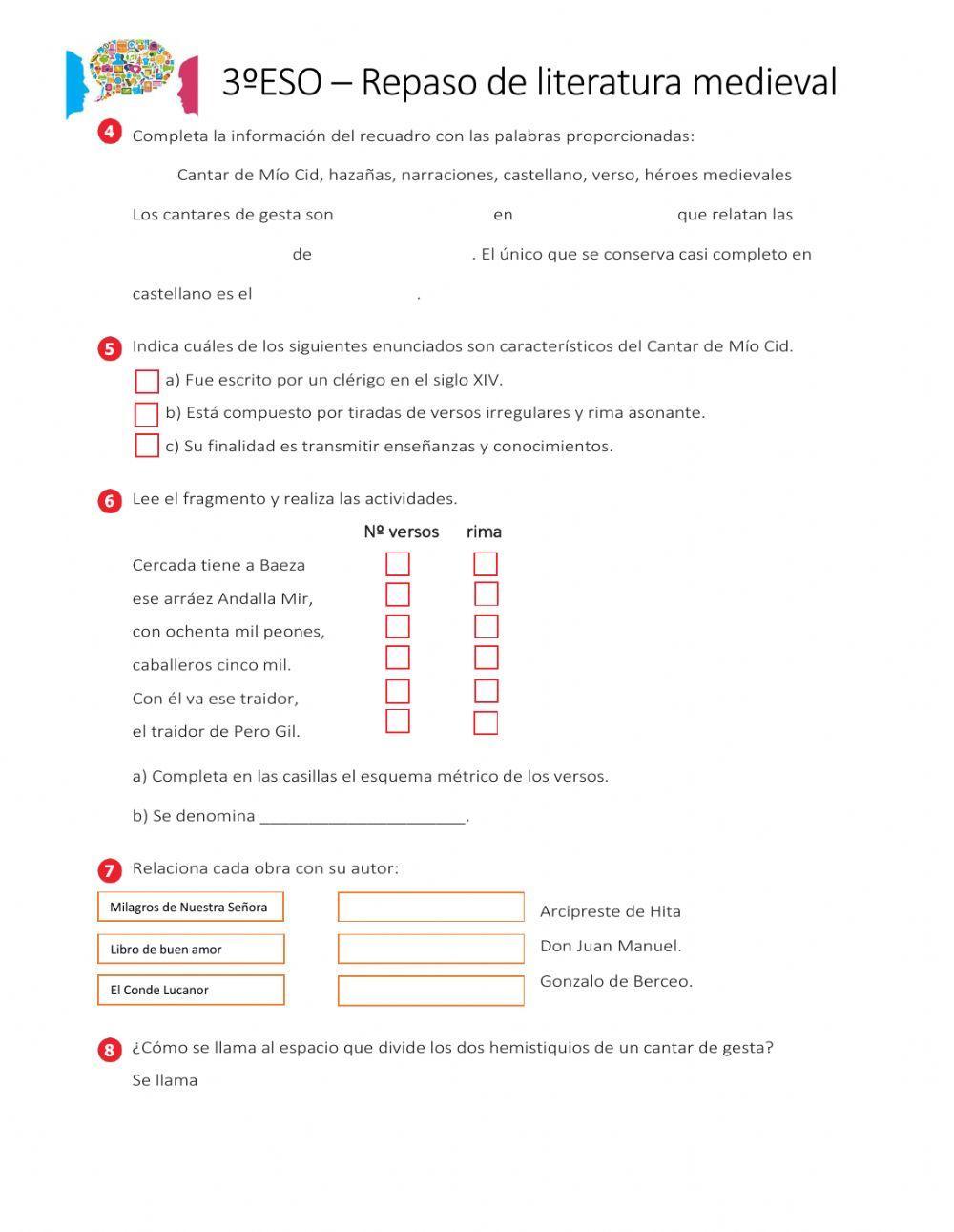 Repaso de literatura medieval