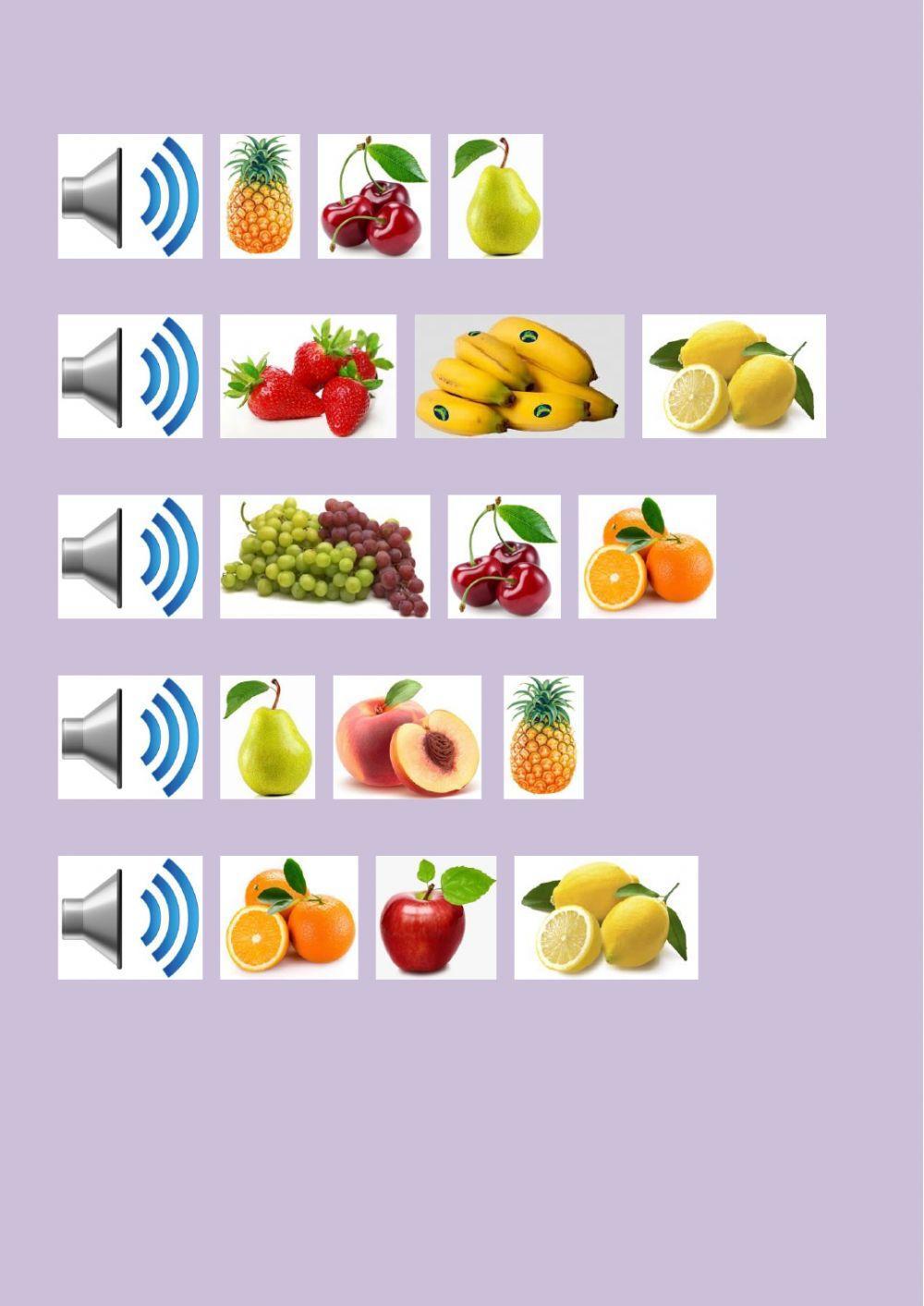 Fruits. Listen and choose.