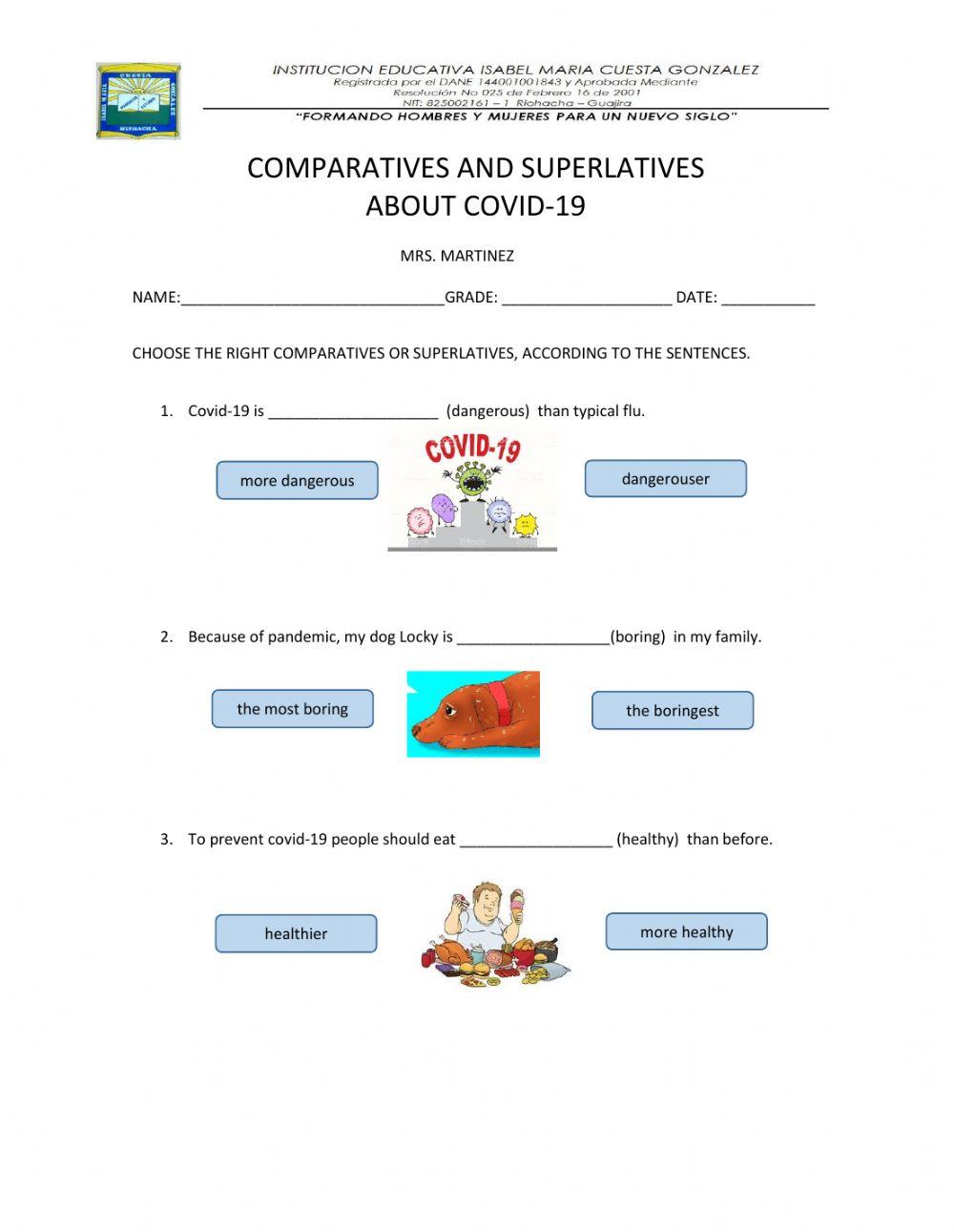 Comparative and superlatives about covid-19