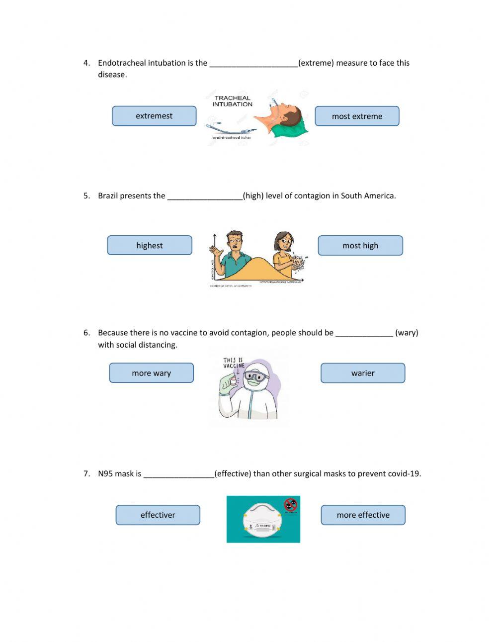 Comparative and superlatives about covid-19