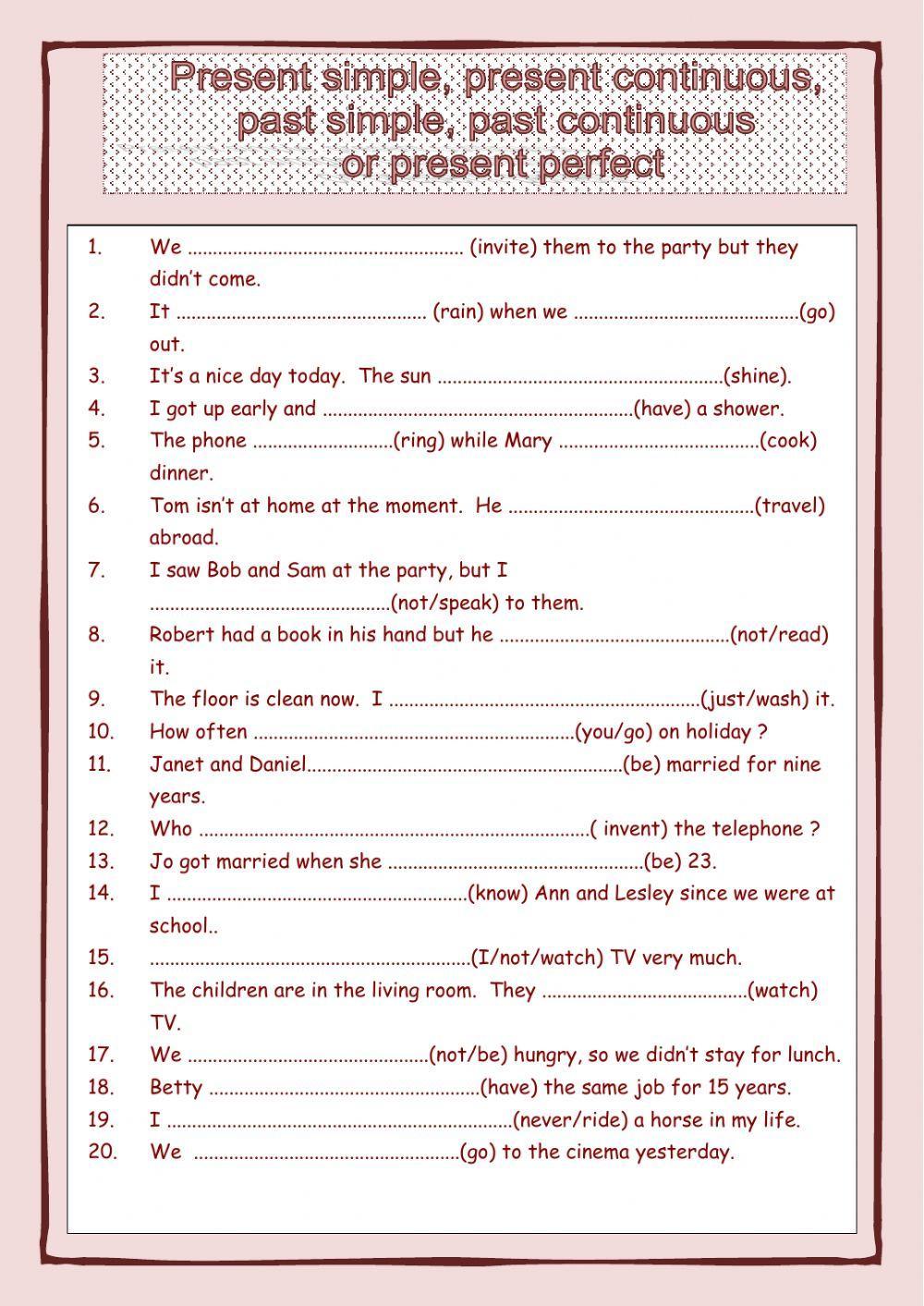 Test mixed tenses Test mixed tenses