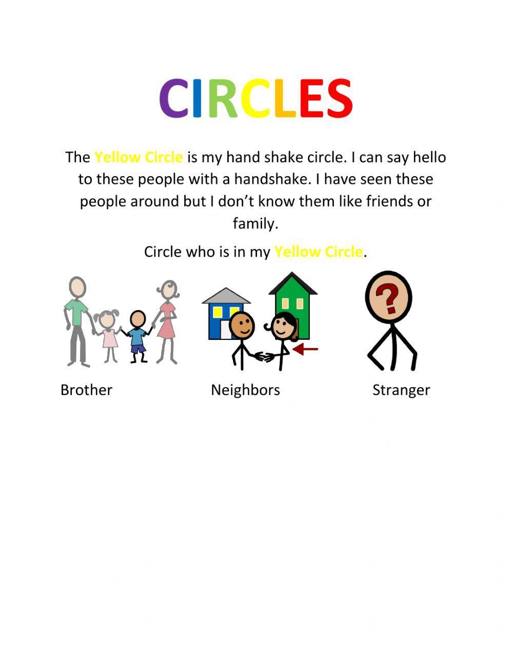 Circles worksheet