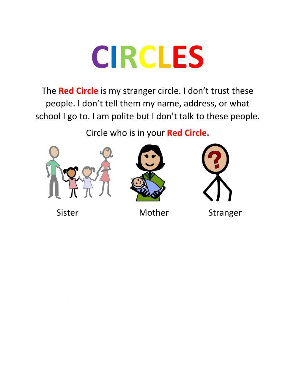 Circles worksheet