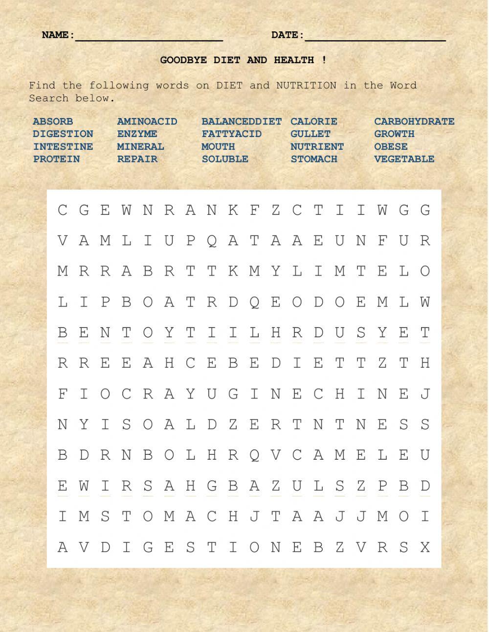 Goodbye diet and health