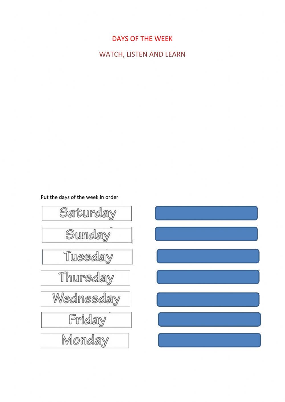 The days of the week