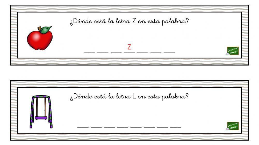 Rellena letra por letra