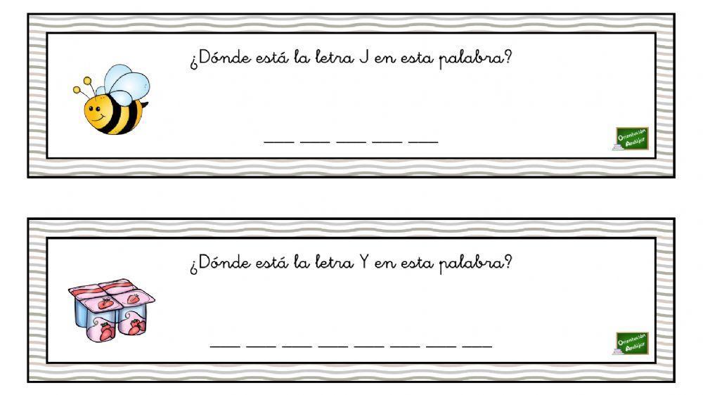 Rellena letra por letra