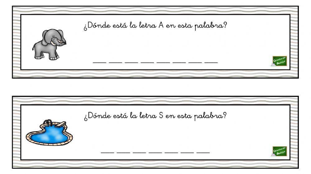 Rellena letra por letra