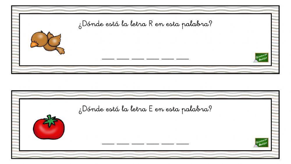 Rellena letra por letra